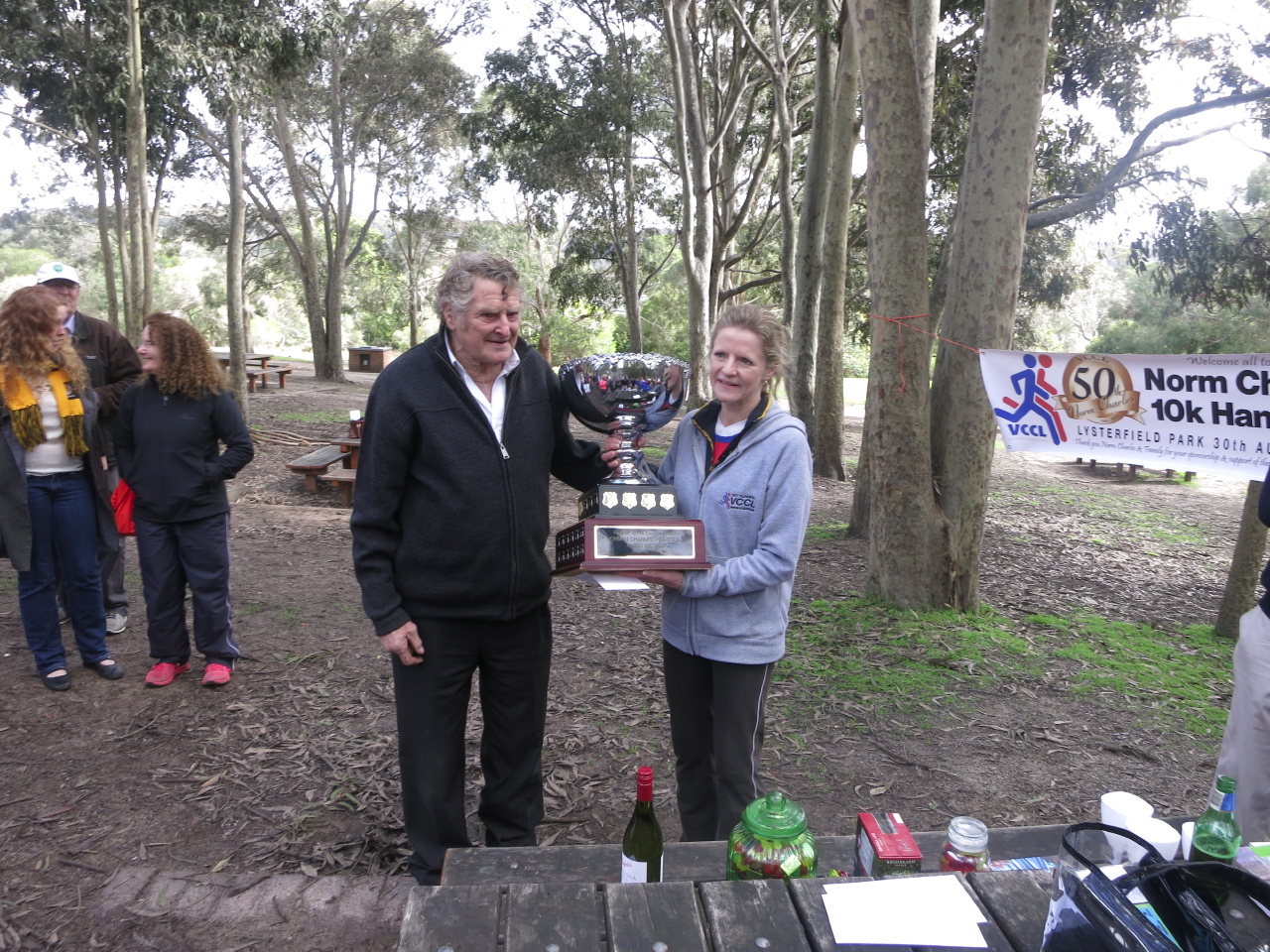Norm Charles with 2015 winner Irene James.